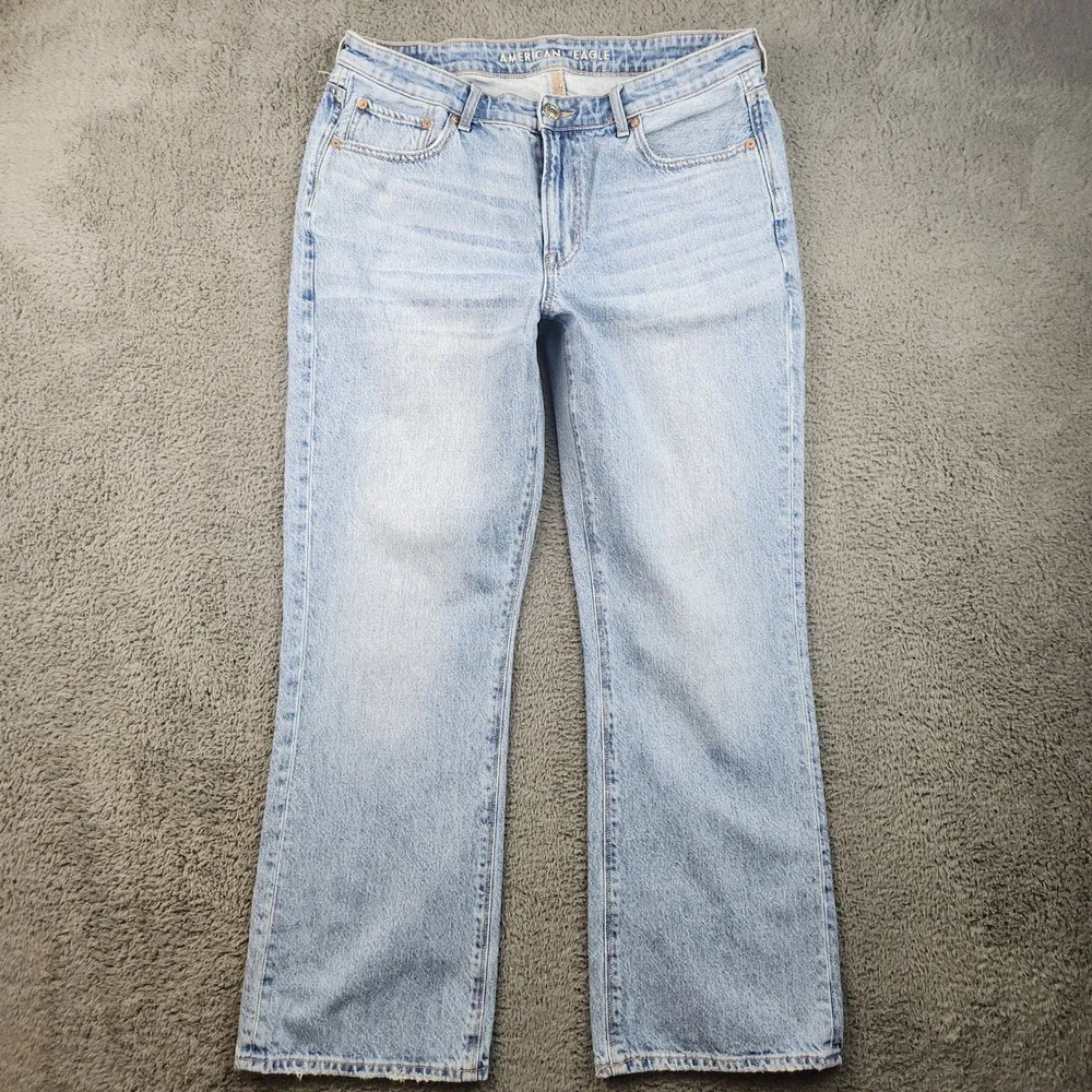 AE American Eagle 90's Bootcut Jeans Womens 14 Blue Denim High Rise Cotton 32x29 - Picture 1 of 11